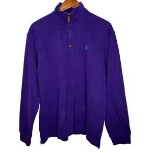 Ralph Lauren Men's Purple 1/4 zip long sleeve sweater Mock Neck‎ Sz XL